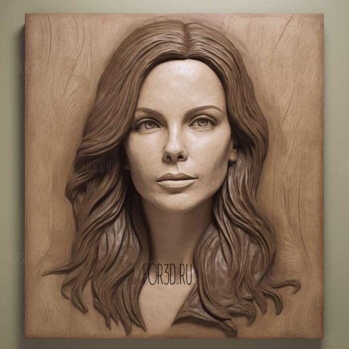 Kate Beckinsale 3 stl model for CNC